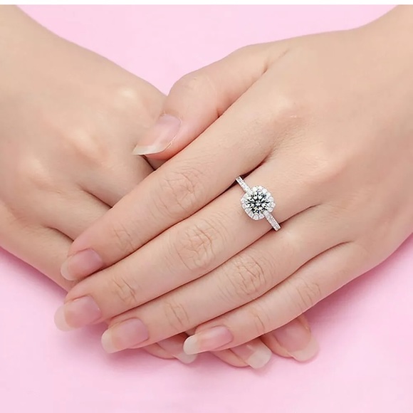 925 Silver Wedding Rings for Women White Sapphire - Picture 5 of 6